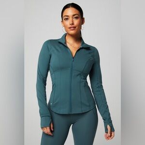 Teal Full-Zip Athletic Jacket, Yogalicious Lux full-zip jacket in a blue color